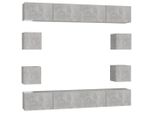 Syfax™ Set Di Mobili Porta Tv 8 Pz Grigio Cemento In Legno Multistrato