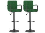 Syfax™ Sgabelli Da Bar 2 Pz Verde Scuro In Velluto