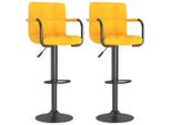 Syfax™ Sgabelli Da Bar 2 Pz Giallo Senape In Velluto