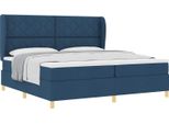 Syfax™ Letto Con Molle E Materasso Grigio Scuro 90X190 Cm Tessuto Blu
