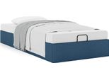 Syfax™ Struttura Letto Pouf Senza Materasso Blu 80X200 Cm In Tessuto