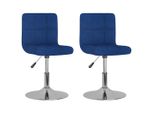 Syfax™ Sedie Da Pranzo Girevoli 2 Pz Blu In Tessuto