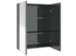 Syfax™ Armadietto A Specchio Per Bagno 60X15X75 Cm Mdf Grigio Lucido