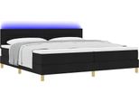 Syfax™ Letto A Sorgente Led Con Materasso Nero 200 X 200 Cm Tessuto