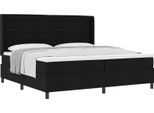 Syfax™ Letto A Molle Con Materasso Nero 200 X 200 Cm Tessuto