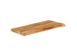 Syfax™ Piano Tavolo Bordi Vivi 80X40X2,5 Cm In Legno Massello Di Mango