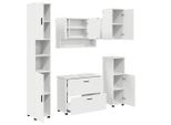 Syfax™ Set Di Mobili Per Il Bagno Con Cassetto Con Porta 5 Pcs Bianco