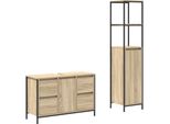 Syfax™ Set Di Mobili Per Il Bagno Con Porta 2 Pcs Rovere Sonoma E Nero