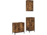 Syfax™ Set Di Mobili Per Il Bagno Con Cassetto 3 Pcs Rovere Fumé