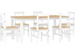 Syfax™ Set Da Pranzo 7 Pz Panama Bianco In Legno Massello Di Pino