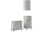 Syfax™ Set Di Mobili Per Il Bagno Con Cassetto 3 Pcs Grigio Sonoma