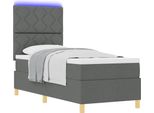 Syfax™ Letto A Sorgente Led Grigio Scuro 80 X 200 Cm Tessuto