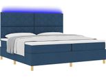 Syfax™ Letto A Sorgente Led Con Materasso Blu 200 X 200 Cm Tessuto