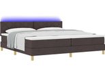 Syfax™ Letto A Sorgente Led Con Led Marrone Scuro 200 X 200 Cm Tessuto