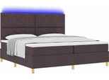 Syfax™ Letto A Sorgente Led Marrone Scuro 200 X 200 Cm Tessuto