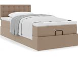Syfax™ Letto Pouf Con Materasso Cappucino 80X200 Cm Pelle Finta
