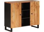 Syfax™ Credenza Con 2 Ante 90X33X75 Cm In Legno Massello Di Acacia