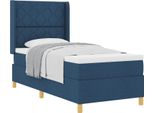 Syfax™ Letto A Molle Con Materasso Blu 100 X 200 Cm Tessuto