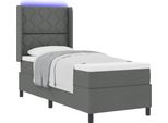 Syfax™ Letto A Sorgente Led Grigio Scuro 80 X 200 Cm Tessuto