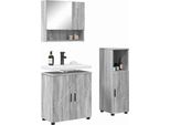 Syfax™ Set Di Mobili Per Il Bagno Con Porta 3 Pcs Grigio Sonoma