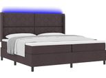 Syfax™ Letto A Sorgente Led Marrone Scuro 200 X 200 Cm Tessuto