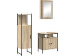 Syfax™ Set Di Mobili Per Il Bagno 3 Pcs Marrone Legno Multistrato