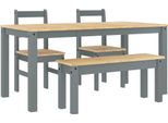 Syfax™ Set Da Pranzo 4 Pz Panama Grigio In Legno Massello Di Pino