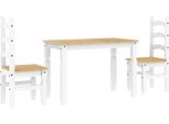 Syfax™ Set Da Pranzo 3 Pz Panama Bianco In Legno Massello Di Pino