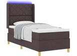 Syfax™ Letto A Molle Con Materasso Marrone 140 X 200 Cm Tessuto