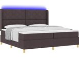 Syfax™ Letto A Molle Con Materasso Marrone 200 X 200 Cm Tessuto