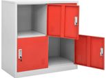 Syfax™ Armadietto A Chiave Grigio Chiaro E Rosso 90X45X92,5 Cm Acciaio