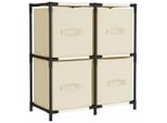 Syfax™ Armadietto Con 4 Cesti In Tessuto Crema 63X30X71 Cm Acciaio