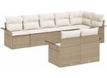 Syfax™ Set Divano Da Giardino Con Archiviazione 8 Pcs Beige Polyrattan