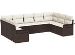 Syfax™ Set Divano Da Giardino 9 Pcs Marrone Polyrattan