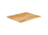 Syfax™ Piano Tavolo Bordi Vivi 60X60X2,5 Cm In Legno Massello Di Mango