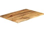 Syfax™ Piano Tavolo 80X60X2,5 Cm Bordi Vivi Legno Di Mango Grezzo