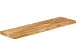 Syfax™ Piano Tavolo Bordi Vivi 100X40X3,8Cm In Legno Massello Di Mango