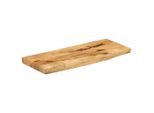Syfax™ Piano Tavolo 90X20X2,5Cm Bordi Vivi Legno Massello Mango Grezzo