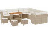 Syfax™ Set Divano Da Giardino 14 Pcs Beige Polyrattan