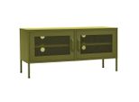 Syfax™ Mobile Tv Verde Oliva 105X35X50 Cm In Acciaio