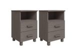 Syfax™ Comodini Hamar 2 Pz Grigio Chiaro 40X35X62 Cm Legno Di Pino