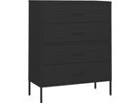 Syfax™ Cassettiera Nera 80X35X101,5 Cm In Acciaio