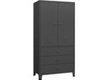 Syfax™ Armadio Antracite Industriale 90X50X180 Cm In Metallo