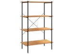 Syfax™ Scaffale Con 4 Mensole Nero E Rovere 80X40X130 Cm