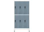 Syfax™ Armadietto Grigio Chiaro E Scuro 90X45X180 Cm In Acciaio
