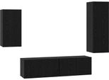 Syfax™ Set Mobile Tv 4 Pcs Rovere Nero Legno Multistrato