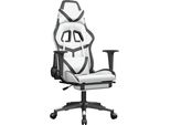 Syfax™ Sedia Da Gaming Massaggio Poggiapiedi Bianco E Nero Pelle Finta