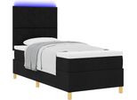 Syfax™ Letto A Sorgente Led Con Materasso Nero 100 X 200 Cm Tessuto