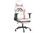 Syfax™ Sedia Da Gaming Massaggio Poggiapiedi Bianco E Rosa Pelle Finta