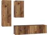 Syfax™ Set Mobile Tv 4 Pcs Legno Vecchio Legno Multistrato